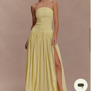 Meshki Strapless Yellow Maxi Dress